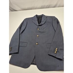 Roberto Zanieri Blazer Mens 44R Blue Wool Gold Buttons Italy Sport Coat FLAW